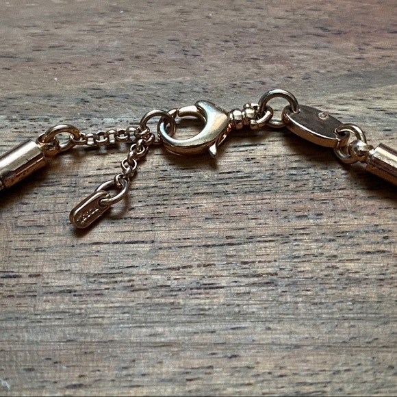 Rose gold beaded adjustable fossil bracelet - Picture 3 of 11